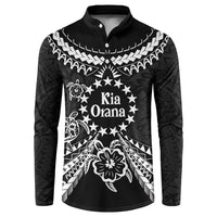 Kia Orana Cook Islands Button Sweatshirt 2025 Pasifika Polynesian Turtle Black Color LT14 Black - Polynesian Pride