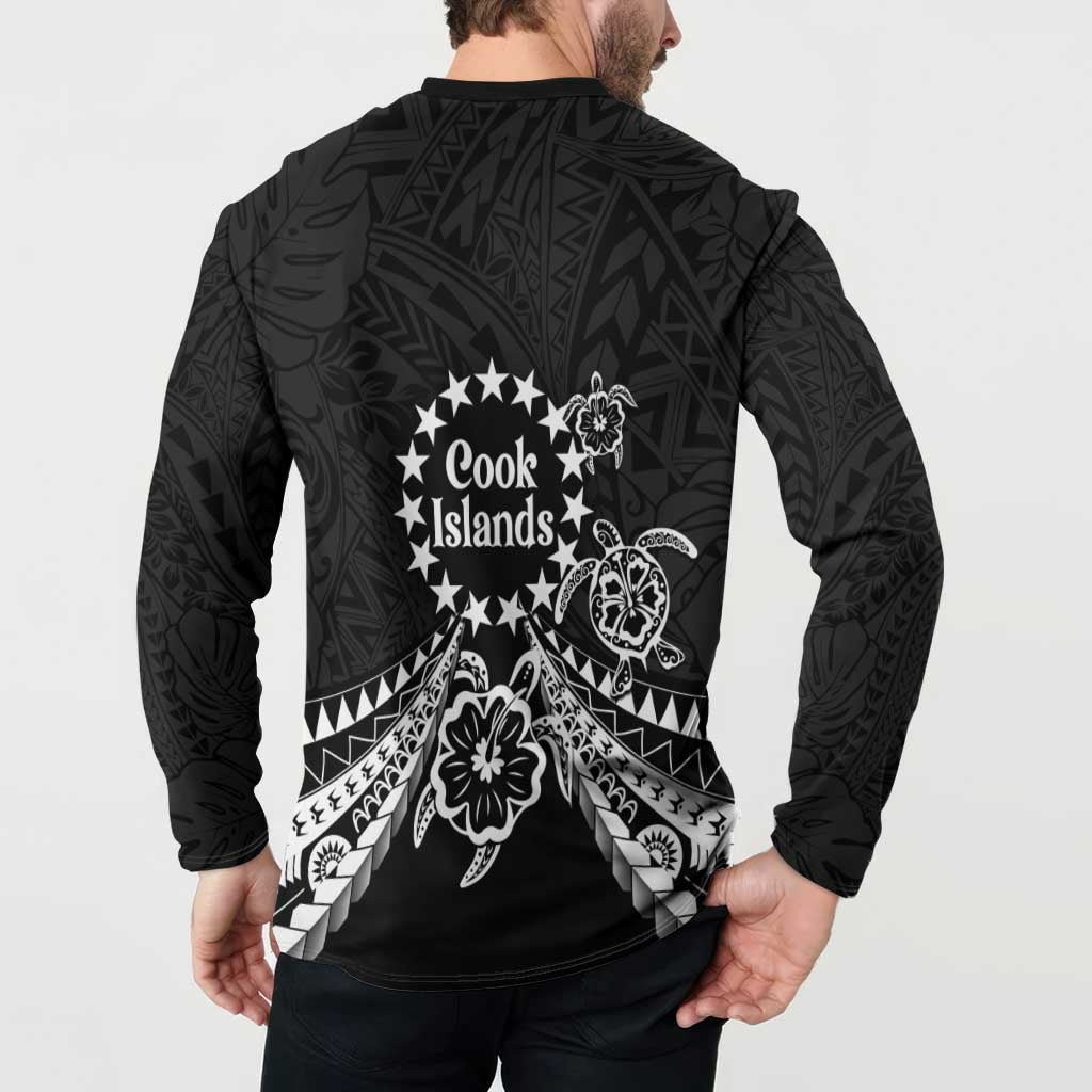Kia Orana Cook Islands Button Sweatshirt 2025 Pasifika Polynesian Turtle Black Color LT14 - Polynesian Pride