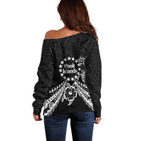 Kia Orana Cook Islands Off Shoulder Sweater 2025 Pasifika Polynesian Turtle Black Color LT14 - Polynesian Pride