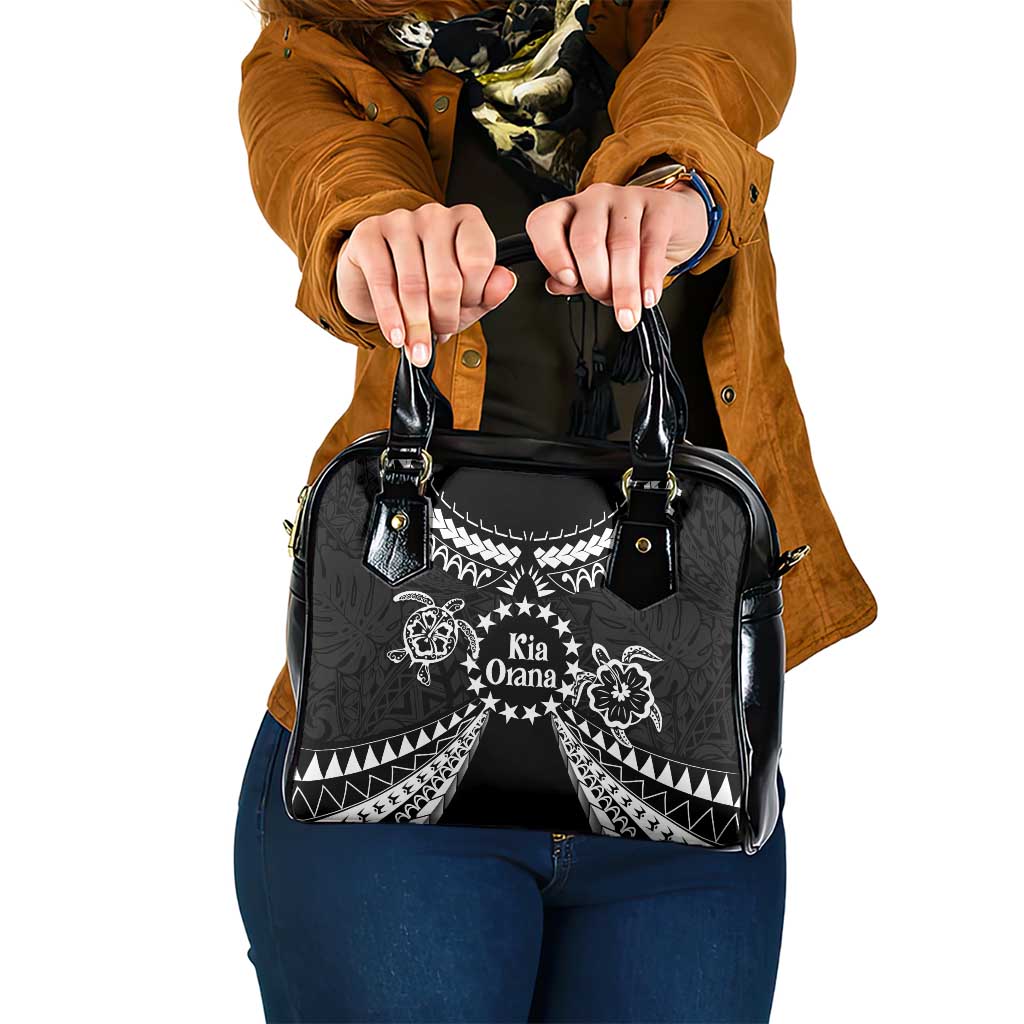 Kia Orana Cook Islands Shoulder Handbag 2025 Pasifika Polynesian Turtle Black Color LT14 One Size Black - Polynesian Pride