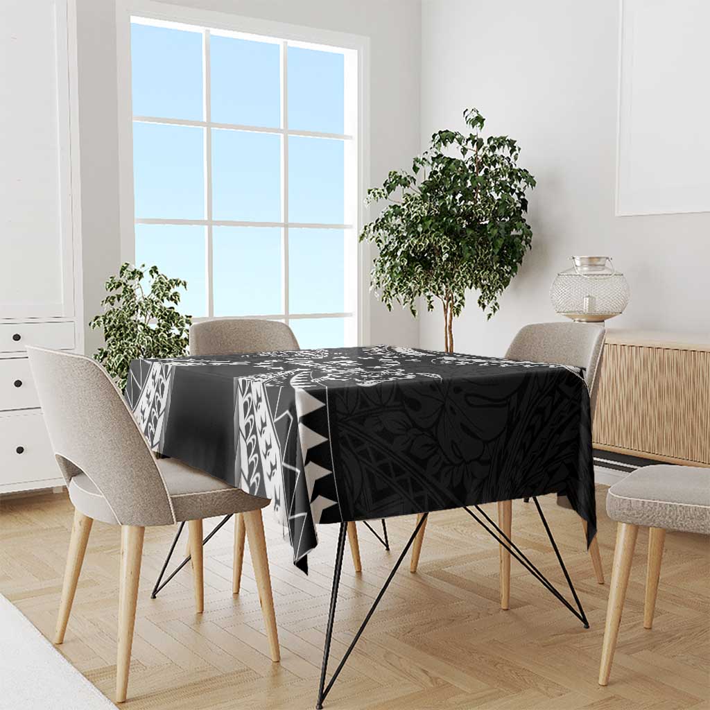 Kia Orana Cook Islands Tablecloth 2025 Pasifika Polynesian Turtle Black Color LT14 - Polynesian Pride
