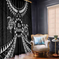 Kia Orana Cook Islands Window Curtain 2025 Pasifika Polynesian Turtle Black Color LT14 - Polynesian Pride