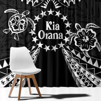 Kia Orana Cook Islands Window Curtain 2025 Pasifika Polynesian Turtle Black Color LT14 - Polynesian Pride