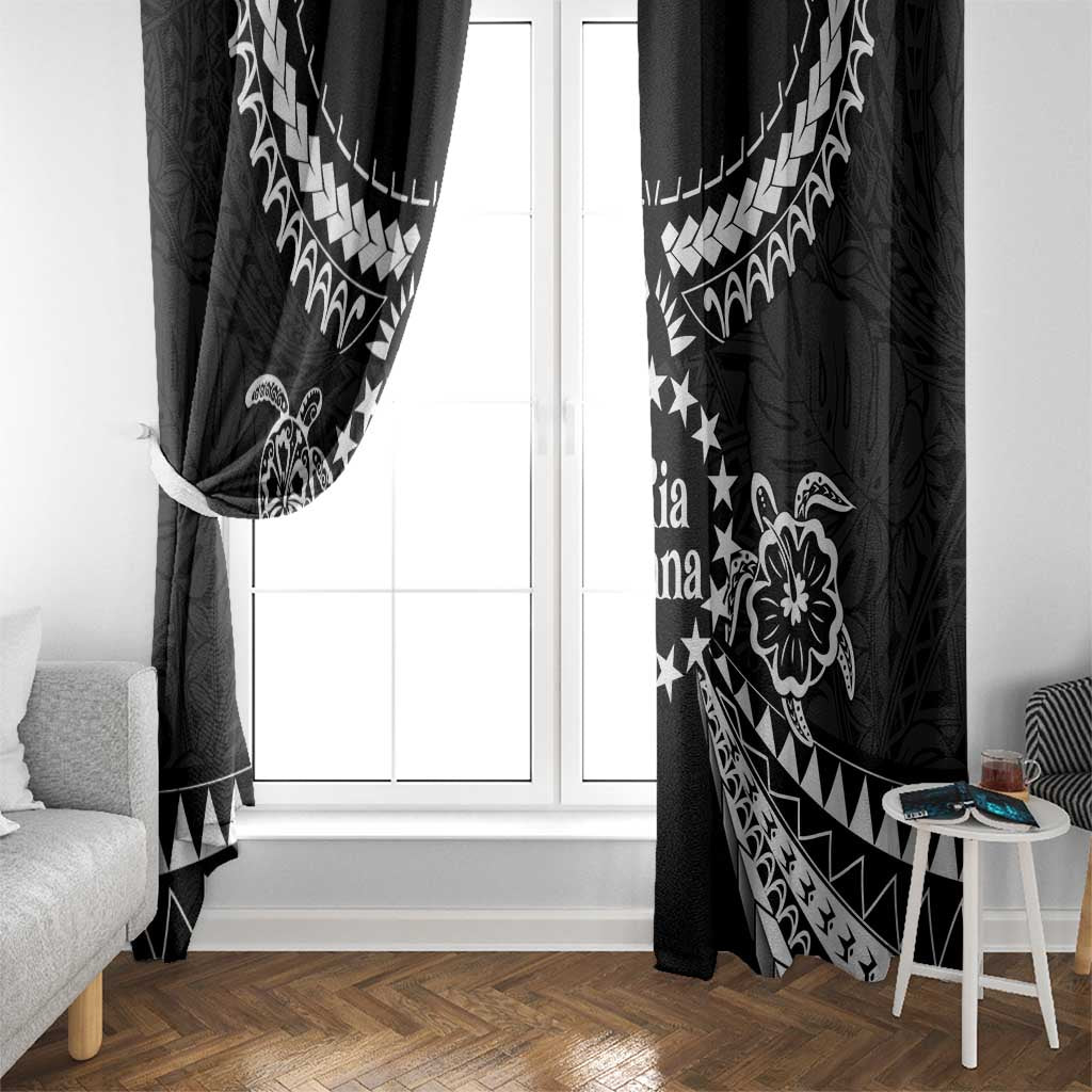 Kia Orana Cook Islands Window Curtain 2025 Pasifika Polynesian Turtle Black Color LT14 - Polynesian Pride
