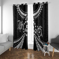 Kia Orana Cook Islands Window Curtain 2025 Pasifika Polynesian Turtle Black Color LT14 With Grommets Black - Polynesian Pride
