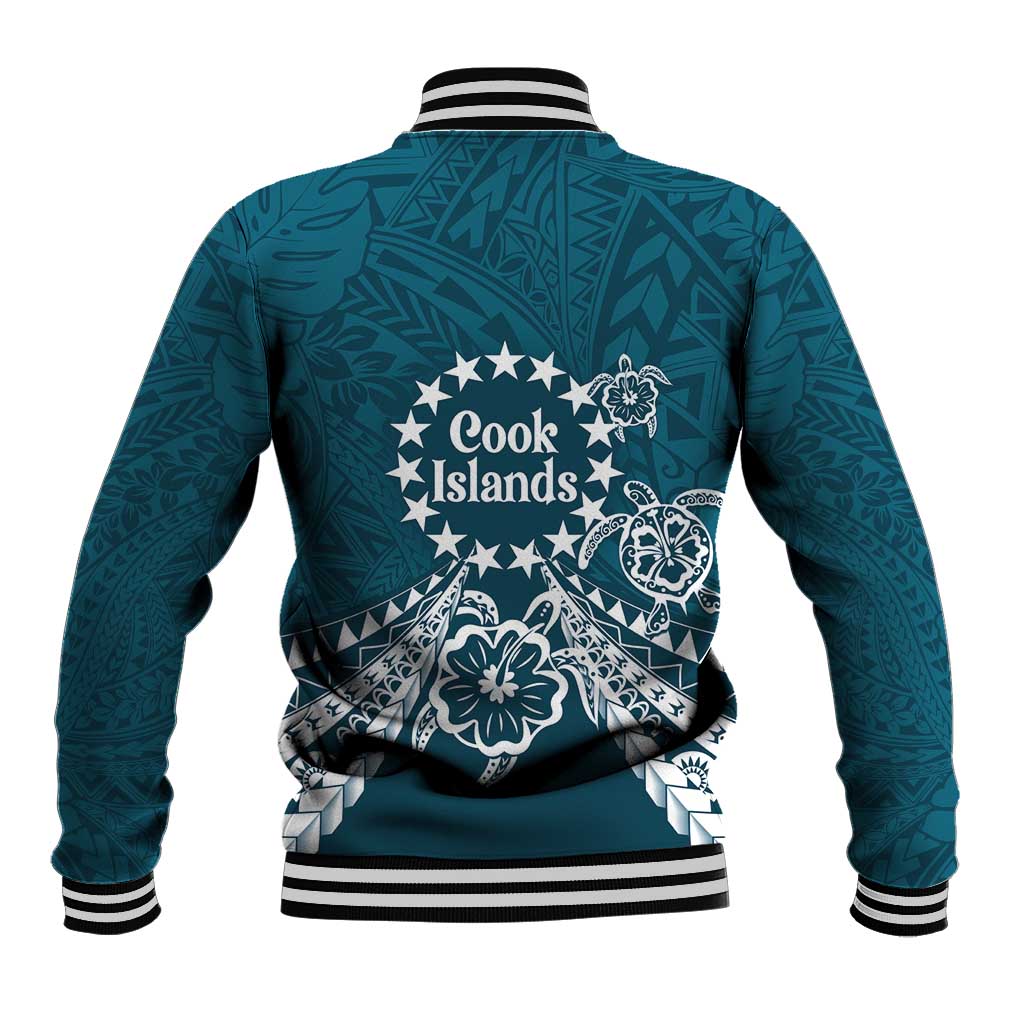 Kia Orana Cook Islands Baseball Jacket Polynesian Turtle Crowberry Blue Color LT14 - Polynesian Pride