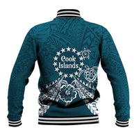 Kia Orana Cook Islands Baseball Jacket Polynesian Turtle Crowberry Blue Color LT14 - Polynesian Pride