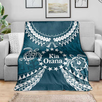 Kia Orana Cook Islands Blanket Polynesian Turtle Crowberry Blue Color LT14 - Polynesian Pride