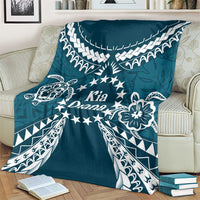 Kia Orana Cook Islands Blanket Polynesian Turtle Crowberry Blue Color LT14 - Polynesian Pride