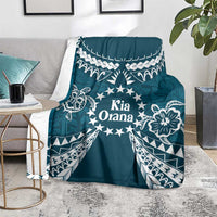 Kia Orana Cook Islands Blanket Polynesian Turtle Crowberry Blue Color LT14 - Polynesian Pride