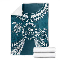 Kia Orana Cook Islands Blanket Polynesian Turtle Crowberry Blue Color LT14 - Polynesian Pride