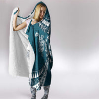 Kia Orana Cook Islands Hooded Blanket Polynesian Turtle Crowberry Blue Color LT14 - Polynesian Pride