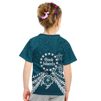 Kia Orana Cook Islands Kid T Shirt Polynesian Turtle Crowberry Blue Color LT14 - Polynesian Pride