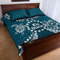 Kia Orana Cook Islands Quilt Bed Set Polynesian Turtle Crowberry Blue Color LT14 - Polynesian Pride