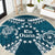 Kia Orana Cook Islands Round Carpet Polynesian Turtle Crowberry Blue Color