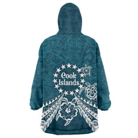 Kia Orana Cook Islands Wearable Blanket Hoodie Polynesian Turtle Crowberry Blue Color LT14 - Polynesian Pride