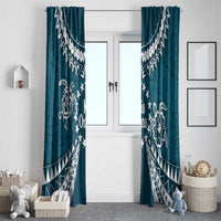 Kia Orana Cook Islands Window Curtain Polynesian Turtle Crowberry Blue Color LT14 - Polynesian Pride