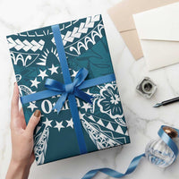 Kia Orana Cook Islands Wrapping Paper Polynesian Turtle Crowberry Blue Color LT14 - Polynesian Pride