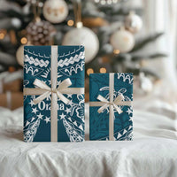 Kia Orana Cook Islands Wrapping Paper Polynesian Turtle Crowberry Blue Color LT14 - Polynesian Pride