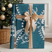 Kia Orana Cook Islands Wrapping Paper Polynesian Turtle Crowberry Blue Color LT14 - Polynesian Pride