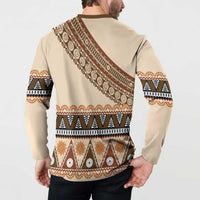 Bula Fiji Button Sweatshirt 2025 Pasifika Traditional Fijian Masi LT14 - Polynesian Pride