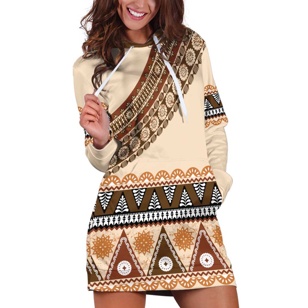 Bula Fiji Hoodie Dress 2025 Pasifika Traditional Fijian Masi