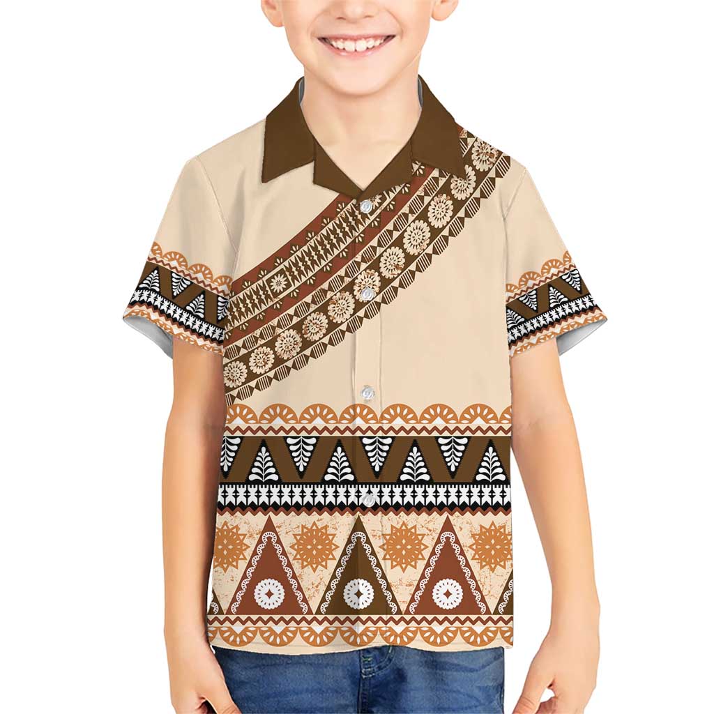 Bula Fiji Kid Hawaiian Shirt 2025 Pasifika Traditional Fijian Masi