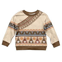 Bula Fiji Kid Ugly Christmas Sweater 2025 Pasifika Traditional Fijian Masi LT14 Kid Beige - Polynesian Pride