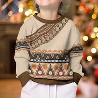 Bula Fiji Kid Ugly Christmas Sweater 2025 Pasifika Traditional Fijian Masi LT14 - Polynesian Pride