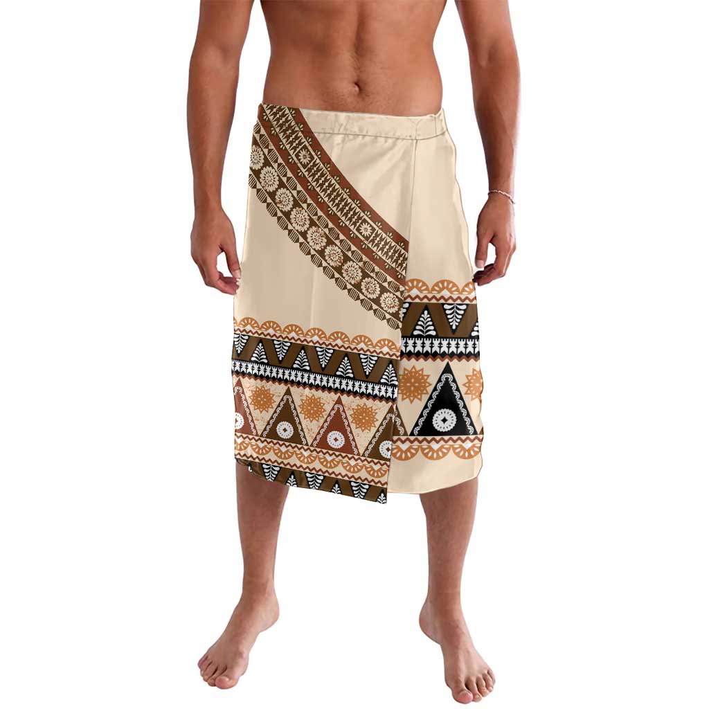 Bula Fiji Lavalava 2025 Pasifika Traditional Fijian Masi LT14 Beige - Polynesian Pride