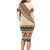 Bula Fiji Long Sleeve Bodycon Dress 2025 Pasifika Traditional Fijian Masi