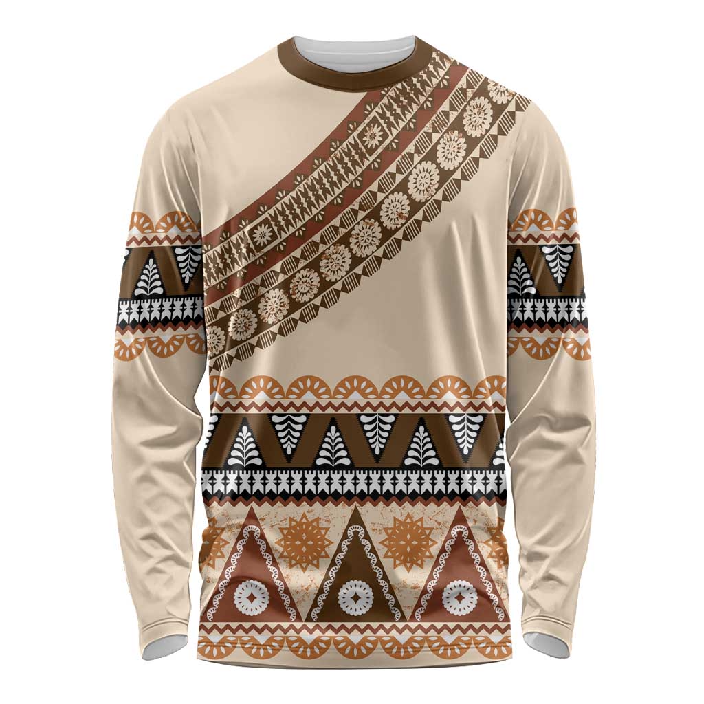 Bula Fiji Long Sleeve Shirt 2025 Pasifika Traditional Fijian Masi