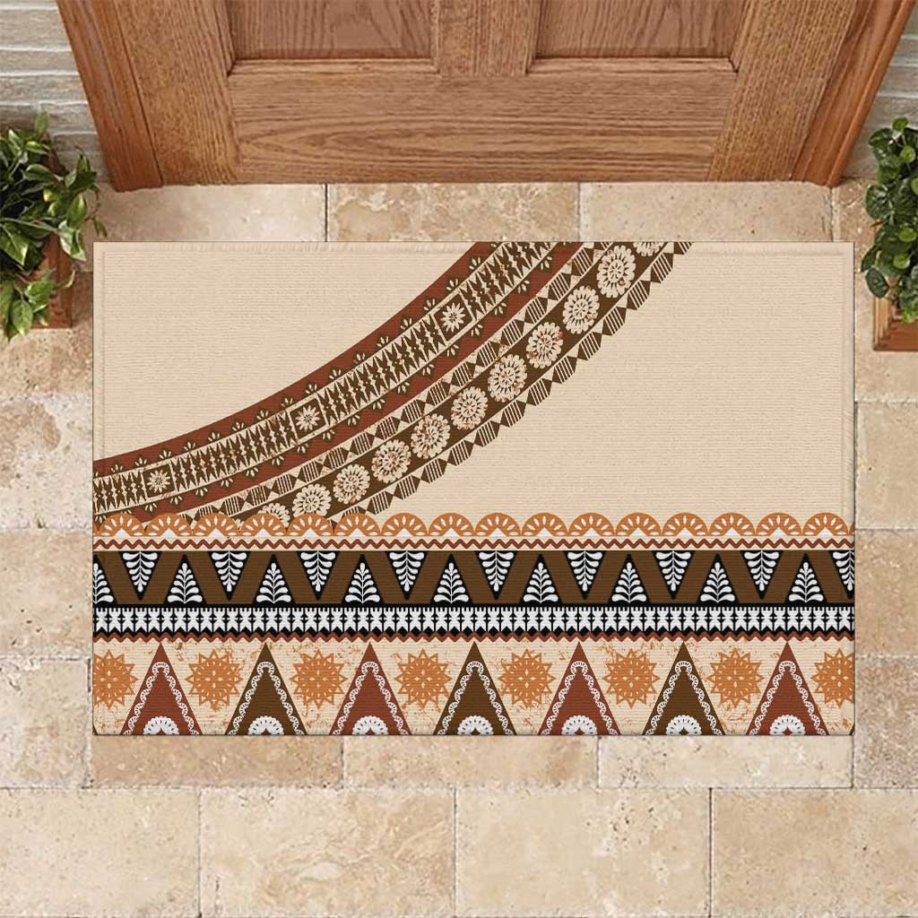 Bula Fiji Rubber Doormat 2025 Pasifika Traditional Fijian Masi