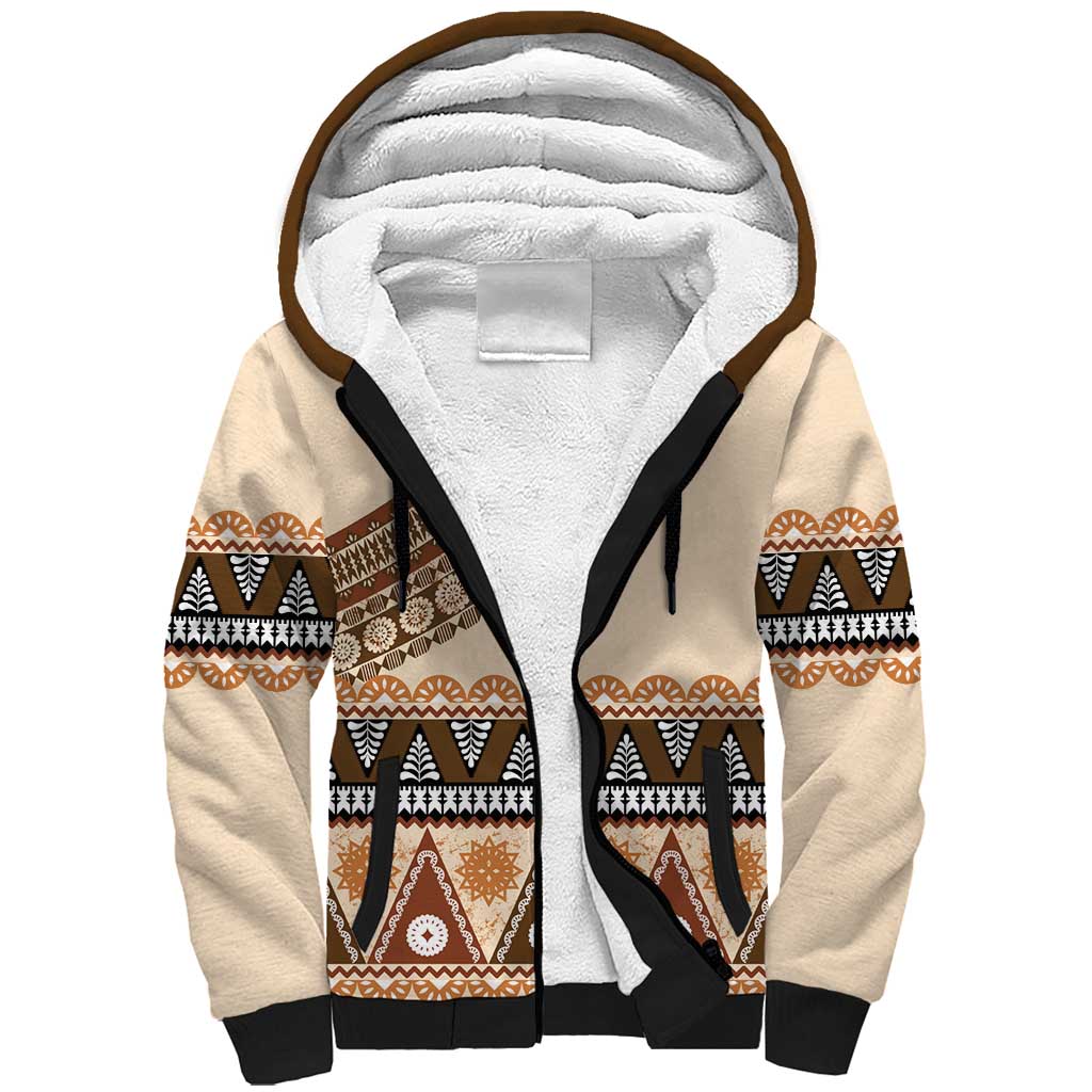 Bula Fiji Sherpa Hoodie 2025 Pasifika Traditional Fijian Masi