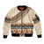 Bula Fiji Sleeve Zip Bomber Jacket 2025 Pasifika Traditional Fijian Masi