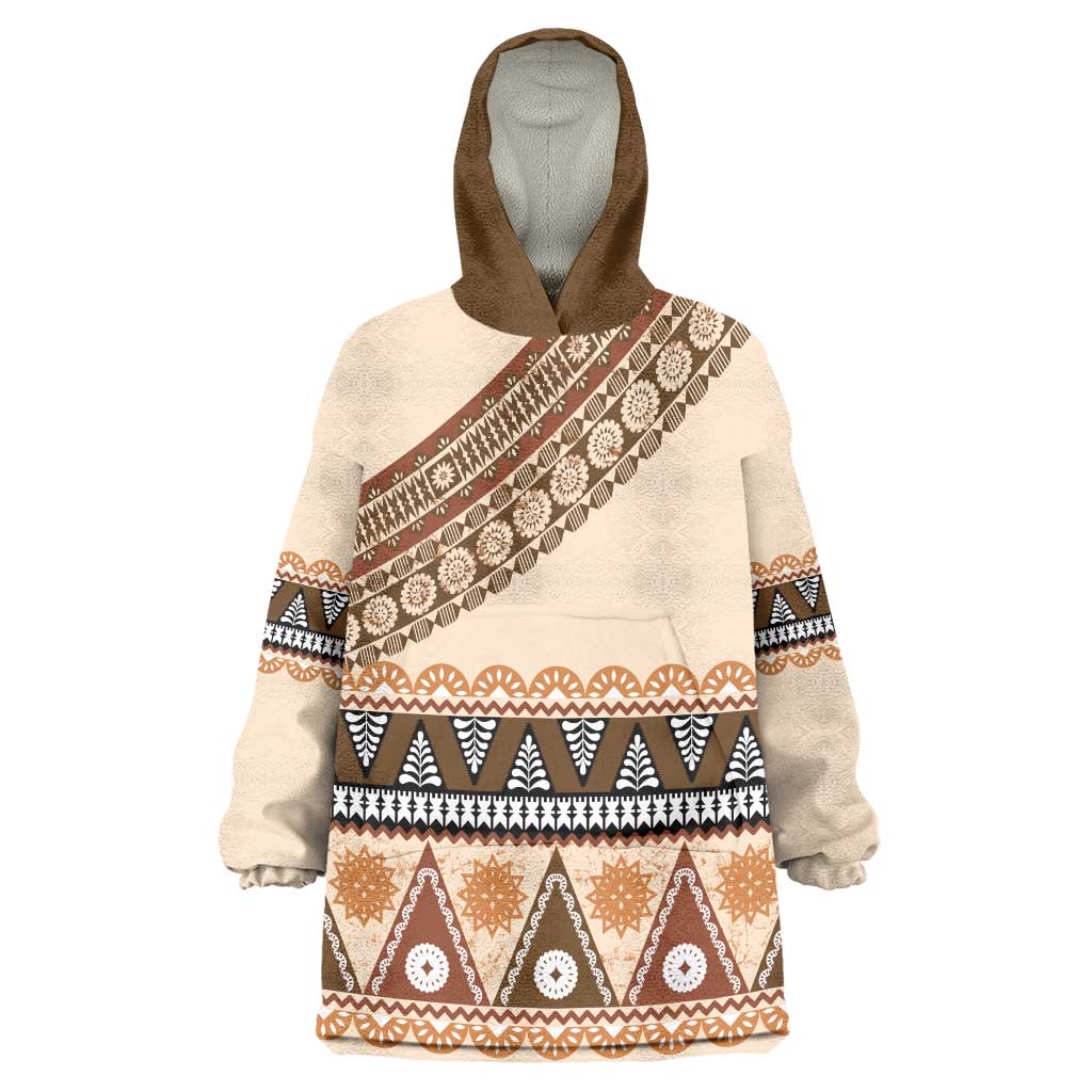 Bula Fiji Wearable Blanket Hoodie 2025 Pasifika Traditional Fijian Masi