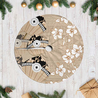 Bula Fiji Iri Buli Tree Skirt Woven Fan With Fijian Tapa LT14 Casual Beige - Polynesian Pride