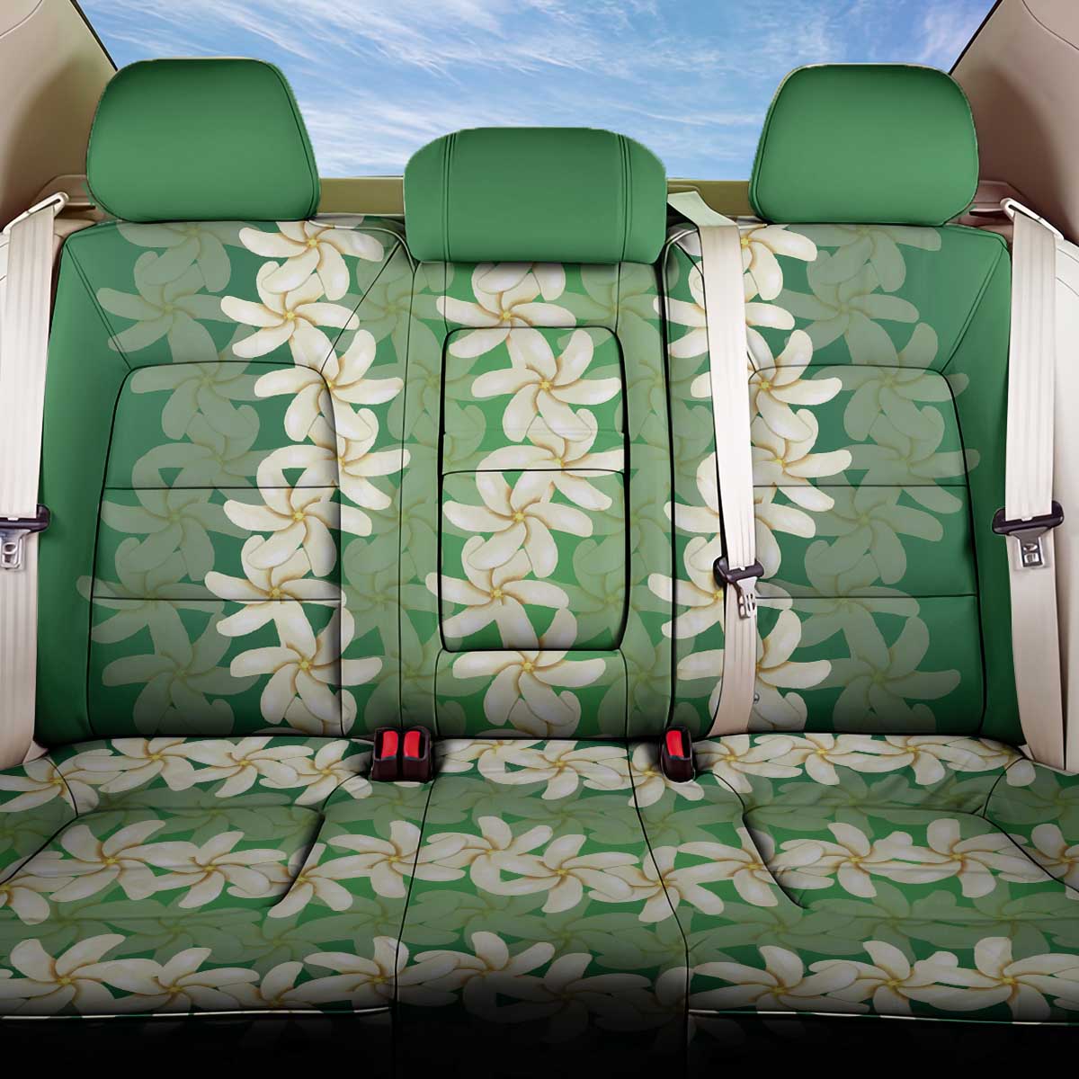 Ia Orana Tahiti Tiare Maori Seamless Style Back Car Seat Cover LT14 One Size Green - Polynesian Pride
