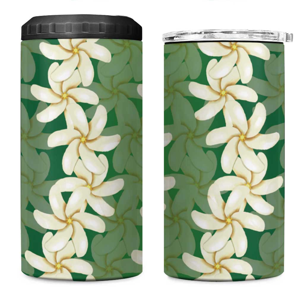 Ia Orana Tahiti Tiare Maori Seamless Style 4 in 1 Can Cooler Tumbler