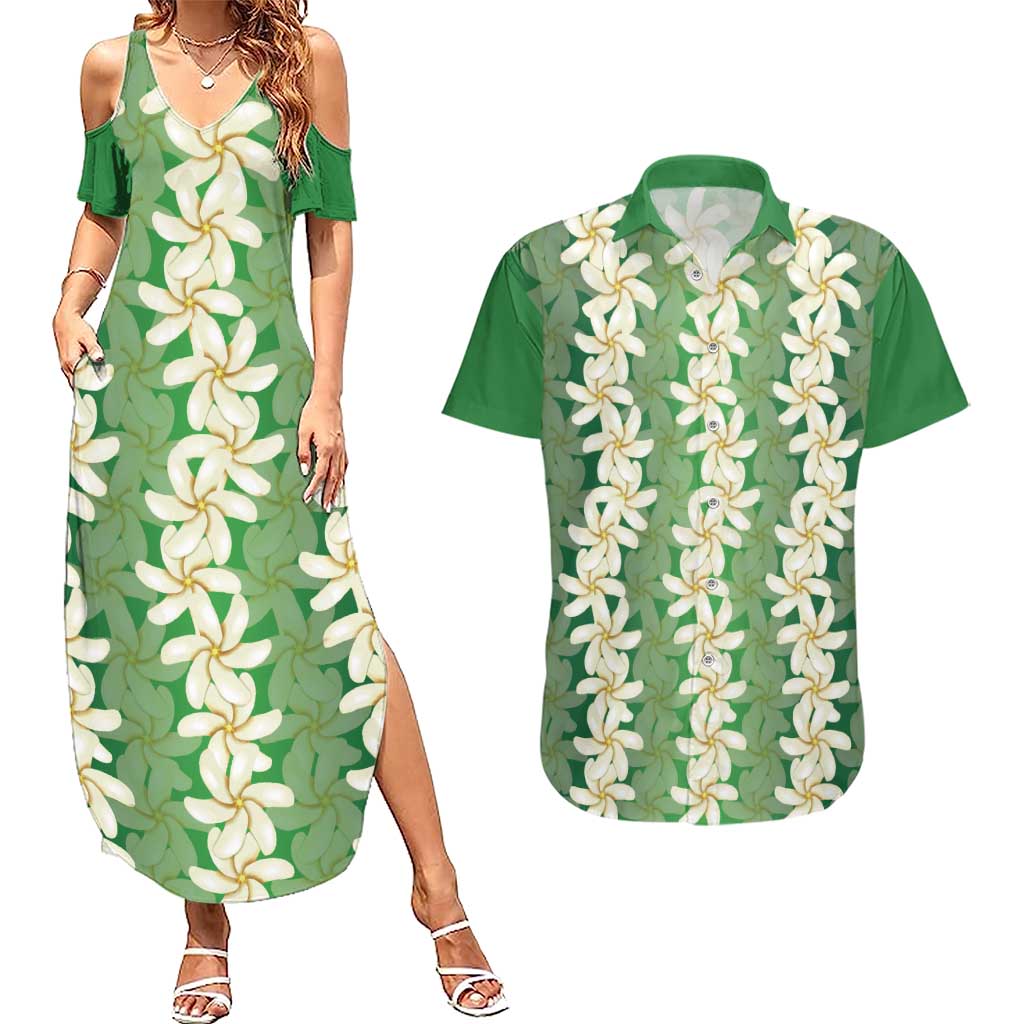 Ia Orana Tahiti Tiare Maori Seamless Style Couples Matching Summer Maxi Dress and Hawaiian Shirt