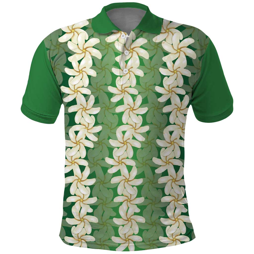 Ia Orana Tahiti Tiare Maori Seamless Style Polo Shirt LT14 Green - Polynesian Pride