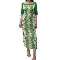 Ia Orana Tahiti Tiare Maori Seamless Style Puletasi LT14 Long Dress Green - Polynesian Pride