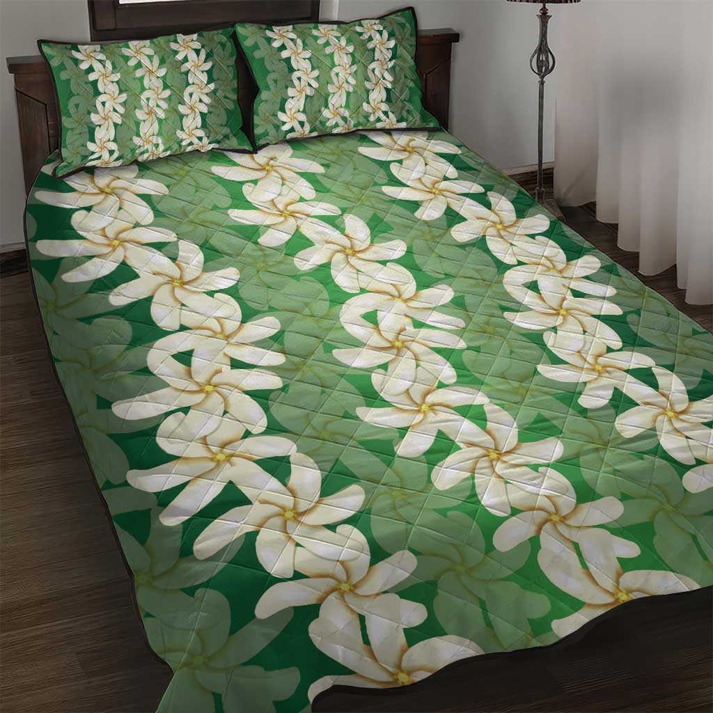 Ia Orana Tahiti Tiare Maori Seamless Style Quilt Bed Set LT14 Green - Polynesian Pride