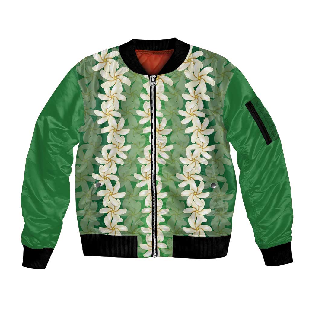 Ia Orana Tahiti Tiare Maori Seamless Style Sleeve Zip Bomber Jacket