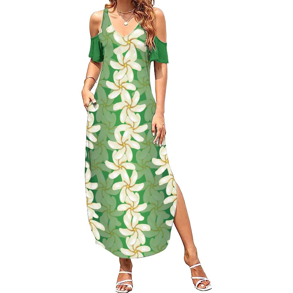 Ia Orana Tahiti Tiare Maori Seamless Style Summer Maxi Dress LT14 Women Green - Polynesian Pride