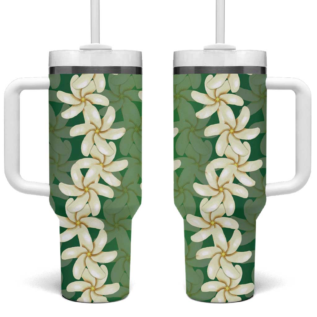 Ia Orana Tahiti Tiare Maori Seamless Style Tumbler With Handle