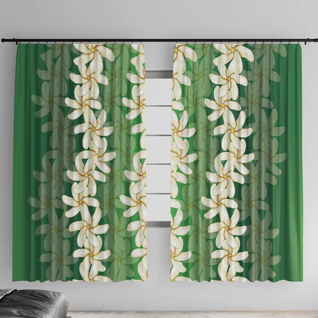 Ia Orana Tahiti Tiare Maori Seamless Style Window Curtain LT14 With Hooks Green - Polynesian Pride