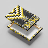 Yellow Taniko Aotearoa Canvas Wall Art Niho Taniwha Mix Poutama LT14 - Polynesian Pride