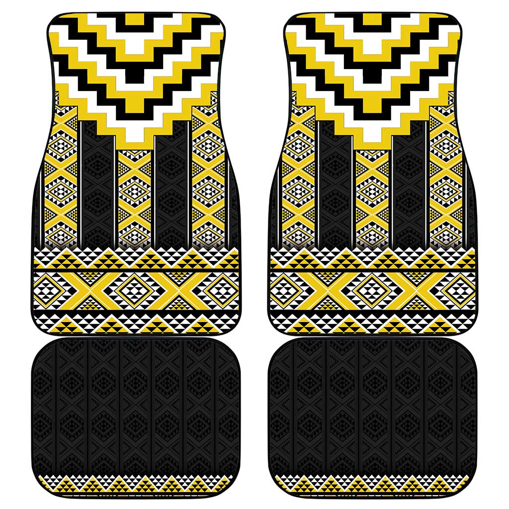 Yellow Taniko Aotearoa Car Mats Niho Taniwha Mix Poutama LT14 - Polynesian Pride