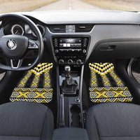 Yellow Taniko Aotearoa Car Mats Niho Taniwha Mix Poutama LT14 Set 2pcs - Front Yellow - Polynesian Pride